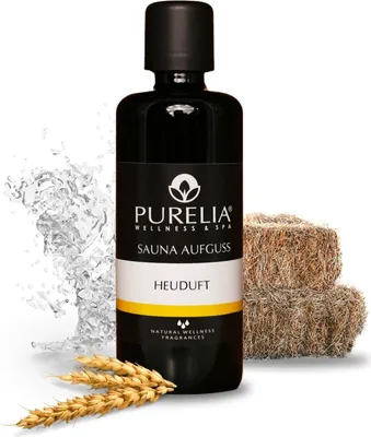 Produktbild von PURELIA Saunaaufguss Konzentrat Heuduft 100 ml natürlicher Sauna-aufguss - reine ätherische Öle