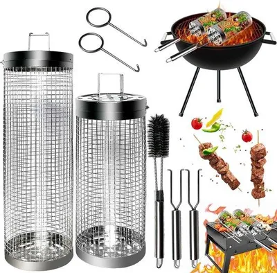 Immagine prodotto di Accessori per barbecue in acciaio inossidabile su ruote con manico rimovibile