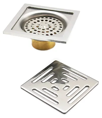 Obrázek produktu pro Čtvercová sprchová odtoková mřížka z nerezové oceli, 100 mm