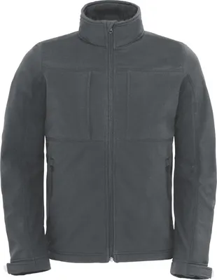 Produktbild von Herren-Softshelljacke, Kapuze - B&C HOODED SOFTSHELL/M - d.grey-Größe S