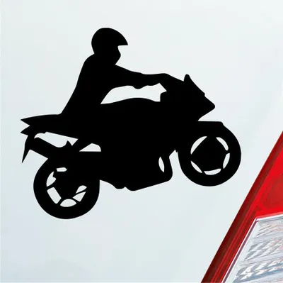 Produktbild von Auto Aufkleber Mopped Bike Moped Motorrad 10x8,5 cm Schwarz Glanz Sticker Heckscheibenaufkleber