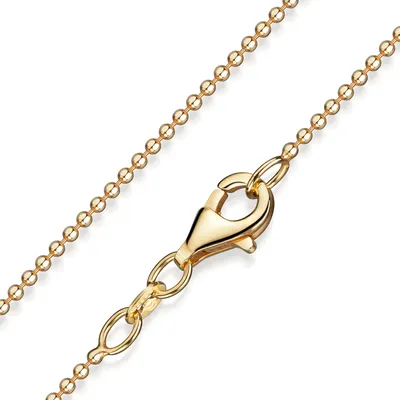 Produktbild von MATERIA by Matthias Wagner 1,2mm Kugelkette Silber 925 vergoldet diamantiert - Gold Halskette Damen 40-120cm #K73