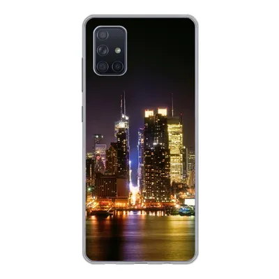 Produktbild von MuchoWow® Handyhülle Schutzhülle Hülle für Samsung Galaxy A71 New York - Skyline - Farben Silikon Softcase Handy Hülle - Kartenbesitzer