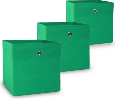 Produktbild von Vladon Faltbare Aufbewahrungsbox Oslo, 3er Set,  Germany, Grün (32 x 32 x 32 cm)