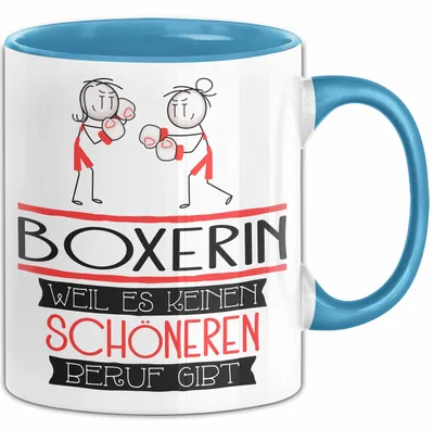 Produktbild von Boxerin Weil Es Keinen Schöneren Beruf Gibt Tasse Geschenk für Eine Boxerin Lustig (Blau)