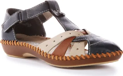 Obrázok produktu pre Rieker dámske sandále na suchý zips zo syntetiky v modrej farbe - undefined / blue multi