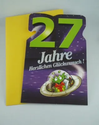 Produktbild von Hallmark - 91564 - Klappkarte, Geburtstag, 27 Jahre, mit Umschlag