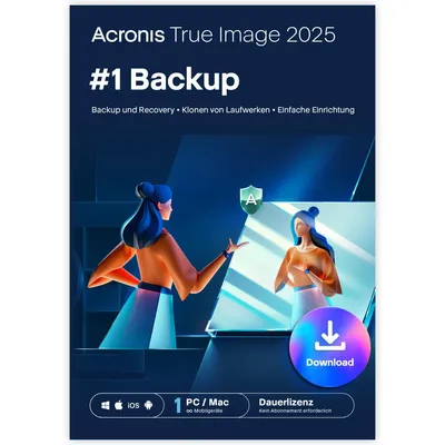 Produktbild von Acronis True Image 2025 - 1 PC/MAC / Dauerlizenz / Lizenz per EMail