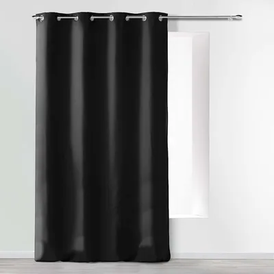 Imagen del producto de D'intérieur - Cortina con ojales (140 x 260 cm) - Color absoluto - Microfibra