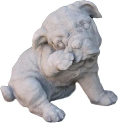 Immagine prodotto di Statuetta in pietra cucciolo di carlino in corno in pietra fusa 22 cm H, JA-035