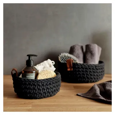 Produktbild von Häkelkorb S schwarz 17 cm (1 Stück)