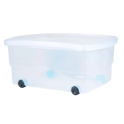 Image de ONDIS24 Rollbox avec couvercle 80L Boîte de rangement avec roulettes