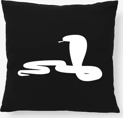 Produktbild von Huuraa Kissen Schlange Kobra Silhouette 40x40cm mit Füllung Black Baumwolle Dekokissen Geschenkidee