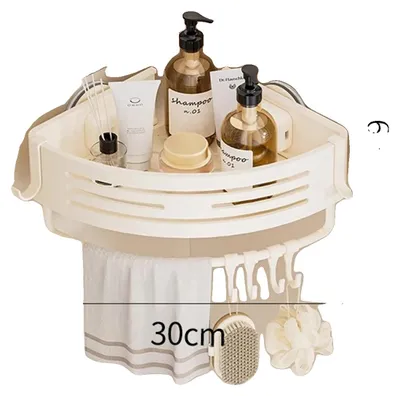 Produktbild von Duschregal, doppelt, wandmontiert, weiß-S-1