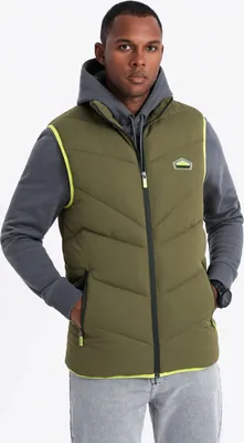 Obrázek produktu pro Ombre Clothing Pánská vesta Amaniyy olivová S/M