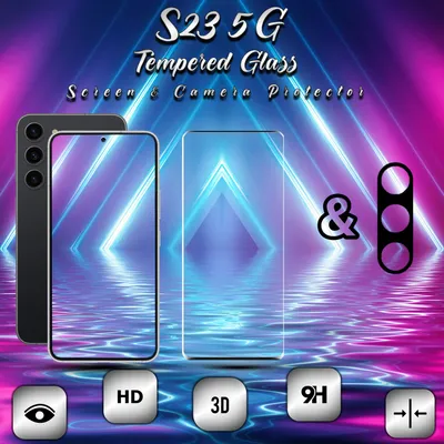 Obrázek produktu pro Ochranný kryt displeje a objektivu Samsung Galaxy S23 5G z tvrzeného skla 9H