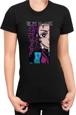 Produktbild von Damen T-Shirt Demon Anime Slayer Kimetsu No Yaiba Tanjiro Kamado 001, Lady S / Schwarz