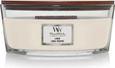 Image de WoodWick Bougie parfumée Linen avec mèche en bois 453,6 g