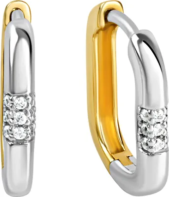 Produktbild von V Creolen 925/- Sterling Silber 1,4cm mehrfarbig Zirkonia weiß 341210030