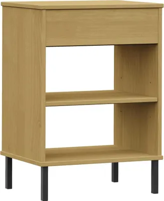 Produktbild von vidaXL Konsolenschrank OSLO mit Metallbeinen Braun Massivholz Kiefer