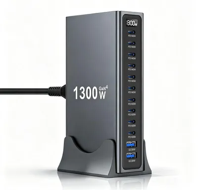 Productafbeelding van GaN 4 1300 W USB C-oplader, 12-in-1 met Max PD140W/QC20W