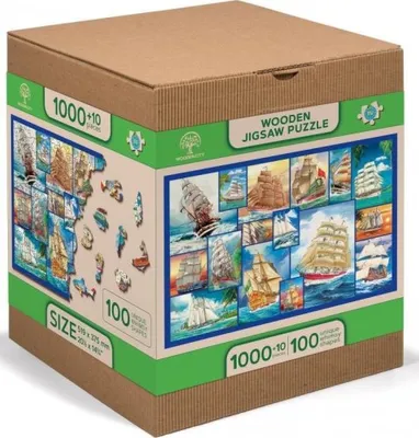 Produktbild von Wooden.City Segelschiffe Holzpuzzle mit Figuren, 1010 Teile