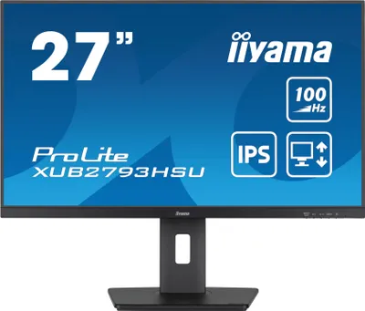 Immagine prodotto di IIYAMA iiyama ProLite 27" pannello a tecnologia IPS con supporto regolabile in altezza e frequenza di aggiornamento di 100Hz