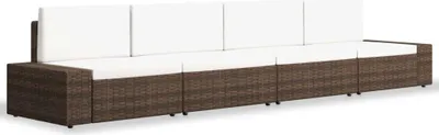 Produktbild von vidaXL 4-tlg. Garten-Lounge-Set Poly Rattan Braun