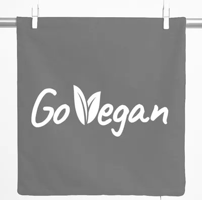 Produktbild von Huuraa Kissenbezug Go Vegan Blätter 40x40cm Steel Grey Baumwolle Dekokissenbezug Geschenkidee