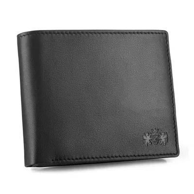 Produktbild von Zagatto Schwarz Horizontale Herren-Geldbörse aus Leder ZG-N992-F2 BLACK RFID SCHUTZ Kartenschutz Sicher Münzfach Qualität Ledergeldbörse Portemonnaies