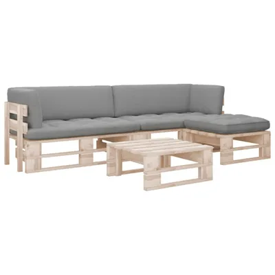 Produktbild von Möbel 4-tlg. Paletten-Lounge-Set mit Kissen Imprägniertes Kiefernholz - Gartenmöbelset 2024