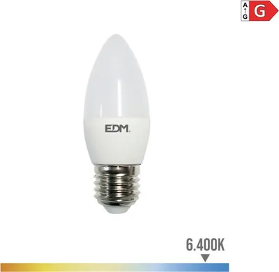 Immagine prodotto di Edm E27 6400k 5w 400 Lumen Lampadina a candela Led Bianco Bianco Taglia Unica