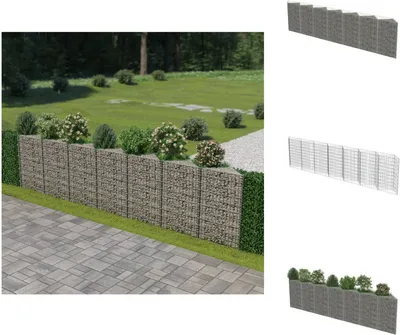 Obrázok produktu pre vidaXL Pozinkovaná oceľová gabiónová stena 450 × 30 × 100 cm - Plotové panely