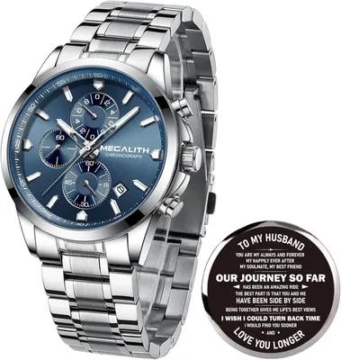 Productafbeelding van Herenhorloge met chronograaf, waterdicht, groot analoog design voor zakelijk gebruik, kalenderfunctie, lichtgevende wijzers