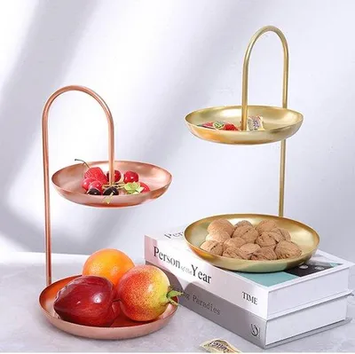 Image de Corbeille à fruits en bois à deux étages