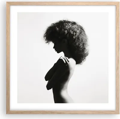 Produktbild von Gerahmtes Poster - Rahmen in heller Eiche - Frau Nacktheit Körper - 50x50 cm - Wand Bild - Wanddeko - Wandbilder - Kunstposter - Wandposter - Bilderrahmen - Bilder - Kunstdruck - P2NAC50x50-4946