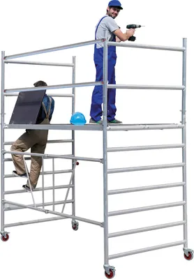 Produktbild von Alu Klappgerüst Mod. 178/250 - Länge: 1,80 m, Breite: 1,30 m, max. Arbeitshöhe: 4 m