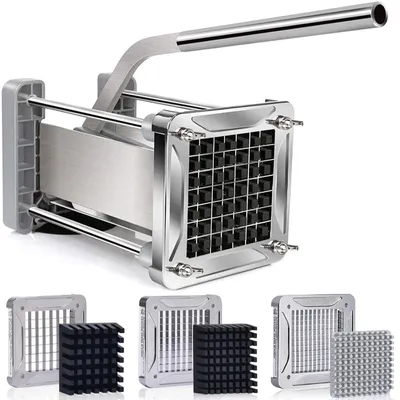 Pommes-Schneider Edelstahl, 3 Messer 6/9/12 mm, Gemüseschneider