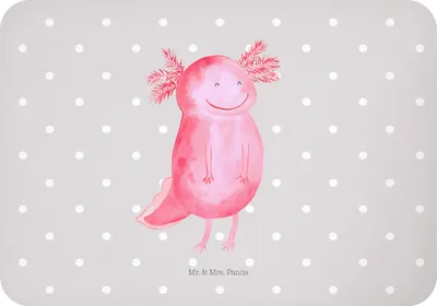Produktbild von Mr. & Mrs. Panda Kühlschrankmagnet Axolotl Glücklich - Grau Pastell - Geschenk, magnet, Motivation, whiteboardmagnet, zettelhalter, Lurch, Lebensfroh, haftmagnet