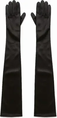 Produktbild von Ein Paar Satin Gala Handschuhe  Zubehör, Farbe:schwarz