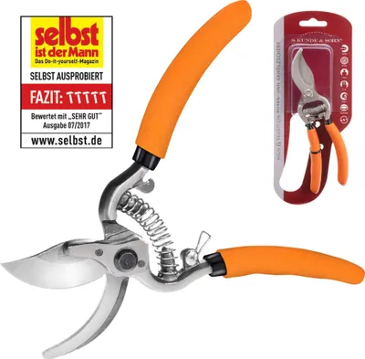 Produktbild von S. Kunde & Sohn Germany SKS 6 Tradition Gartenschere geschmiedet Rebenschere mit Bypass-Schneide bis 20mm Durchmesser, mit ergonmischer Direktübersetzung