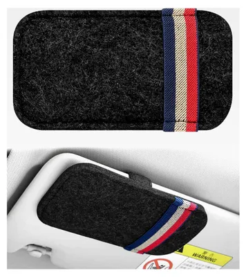Produktbild von Sonnenbrillenhalter für das Auto, Brillenhalterung für die Sonnenblende, Organizer für die Sonnenblende, Zubehör für den Innenraum von Fahrzeugen, geeignet für die meisten Visiere (Schwarz)