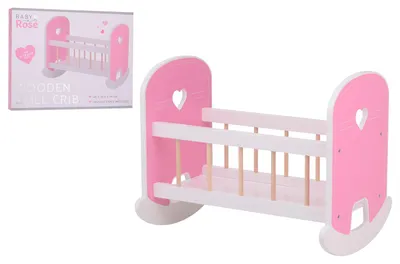 Produktbild von Johntoy Holz Puppenwiege Baby Rose Schaukelbett Spielzeugbett