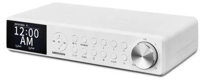 Obrázek produktu pro MEDION P66750 kuchyňské rádio pod vestavbu (DAB+ kuchyňské rádio, PLL FM rádio, stmívatelný barevný TFT displej, kuchyňský časovač, Bluetooth, LED lišta, včetně montážního materiálu) bílé