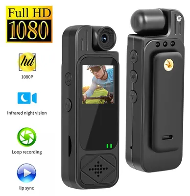 Produktbild von Mini-Körperkamera 1080p HD-Sportkamera Infrarot-Nachtsicht digitaler Videorekorder 1,3-Zoll-Bodycam kleine Polizeikamera