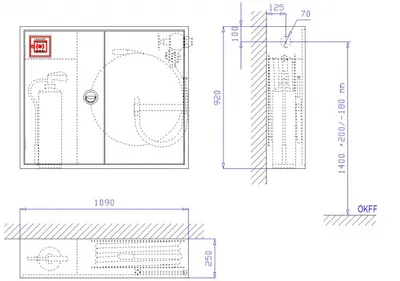 Produktbild von Wandhydrant Typ F DIN 14461-1 Komplett Feuerlöscherkasten Druckknopfmelder
