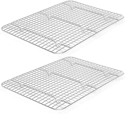 Produktbild von Edelstahl Backrost Set, groß, 42x29cm, spülmaschinenfest für Backen und Grillen