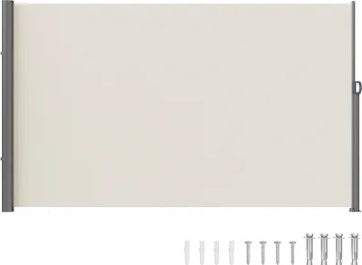 Immagine prodotto di Tenda da sole laterale VEVOR 160 x 300 cm Tenda da sole a parete in tessuto poliestere con rivestimento inPoliuretanoTenda a scomparsa con meccanismo a molla Schermo privacy per balconi Pazienti UV30 Beige