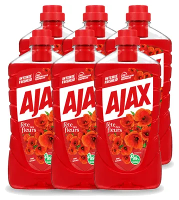 Produktbild von 6 x Ajax Fête des Fleurs Allesreiniger - Rote Blumen - 1000 ml - Vorteilspackung - 6 Stücke
