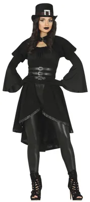 Produktbild von Gothic-Kostüm Damen schwarz Kleid Größe L 42-44 FIESTAS GUIRCA Elegant